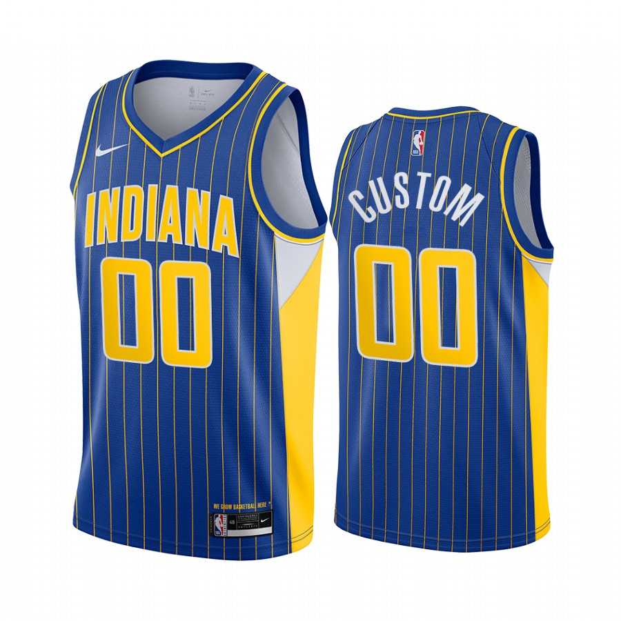 Men & Youth Customized Indiana Pacers Blue Nike Swingman 2020-21 City Edition Jersey->customized nba jersey->Custom Jersey